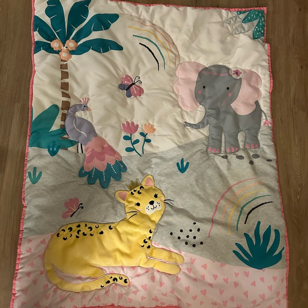 Bedtime Originals Baby Blanket Fleece Cat Princess Animals Flowers Rainbow